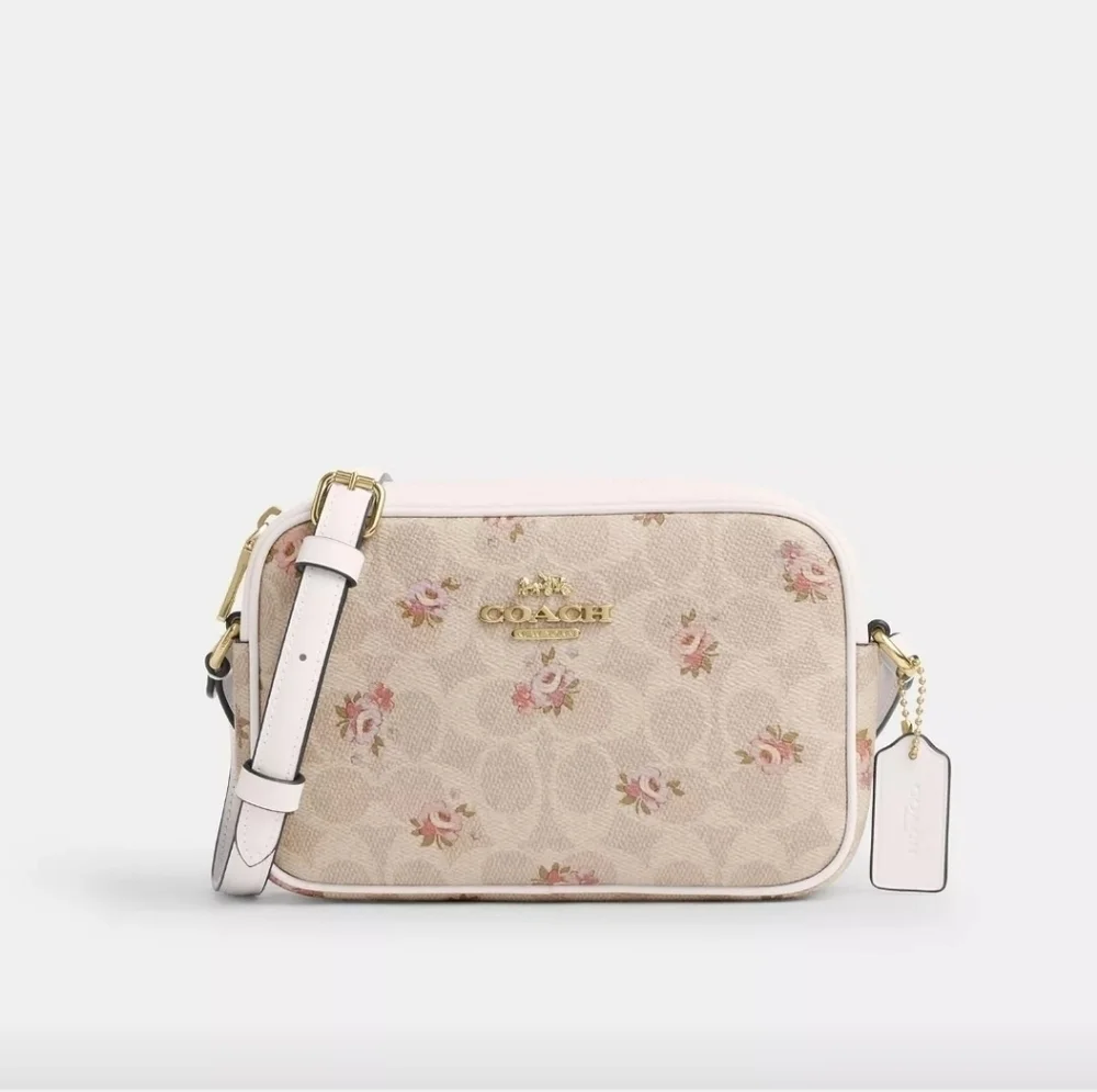 Coach Mini Jamie Cameea Crossbody Bag. Gold/Sand/multi